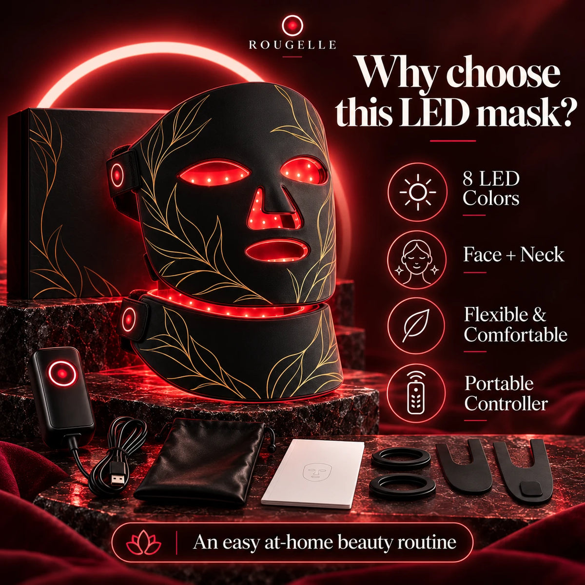 Why choose HALO 7: face and neck, flexible silicone, portable controller